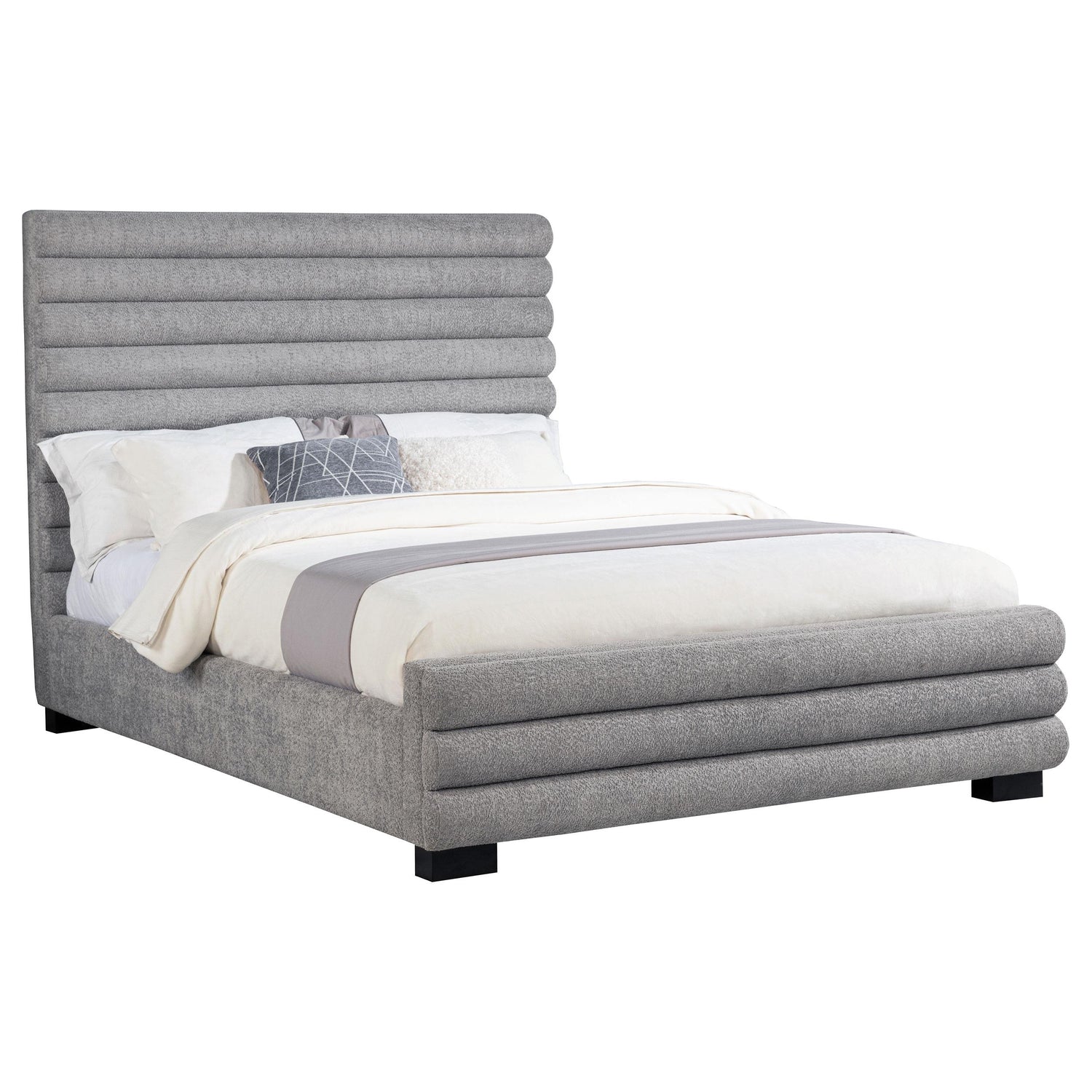 Patricia 58-inch Boucle Upholstered Queen Bed Grey - 300719Q