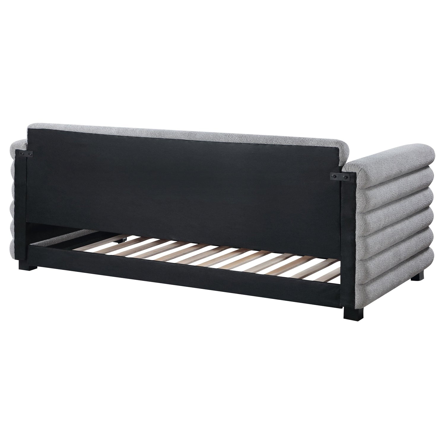 Patricia Boucle Upholstered Twin Day Bed with Trundle Grey - 300718