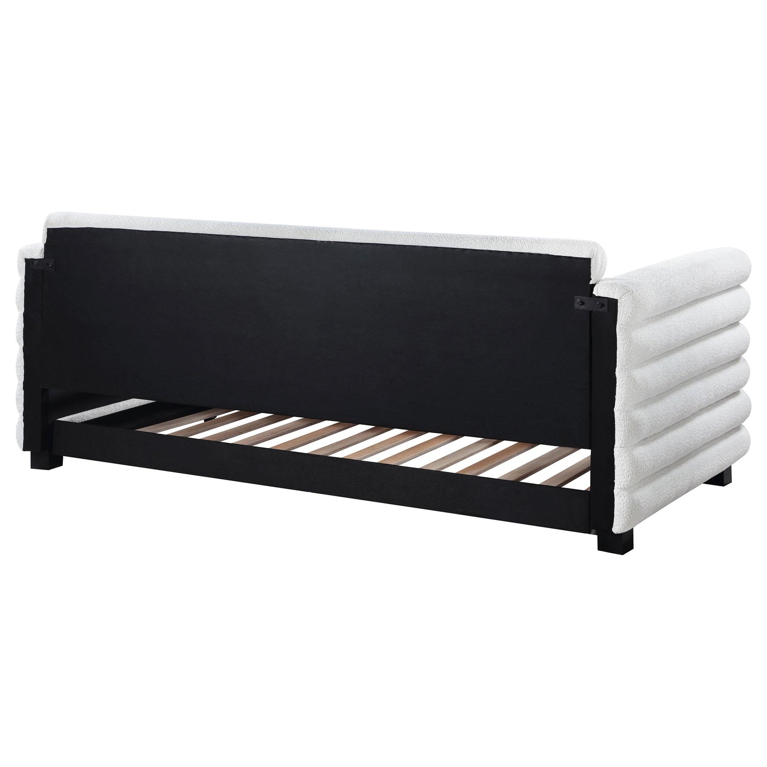 Patricia Boucle Upholstered Twin Day Bed with Trundle White - 300716