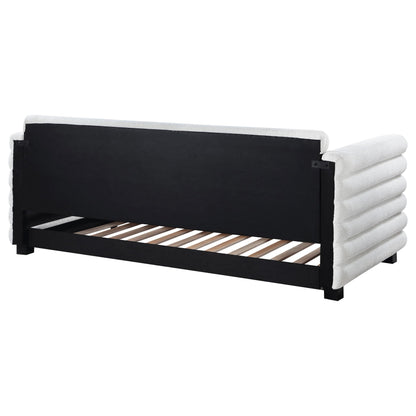 Patricia Boucle Upholstered Twin Day Bed with Trundle White - 300716