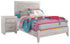 Paxberry Full Panel Bed with Nightstand in Whitewash - PKG007713