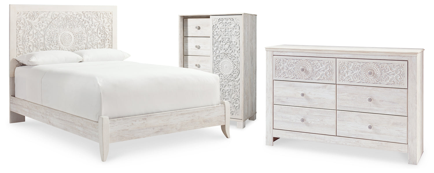 Paxberry Queen Panel Bed, Dresser and Chest - B181B34