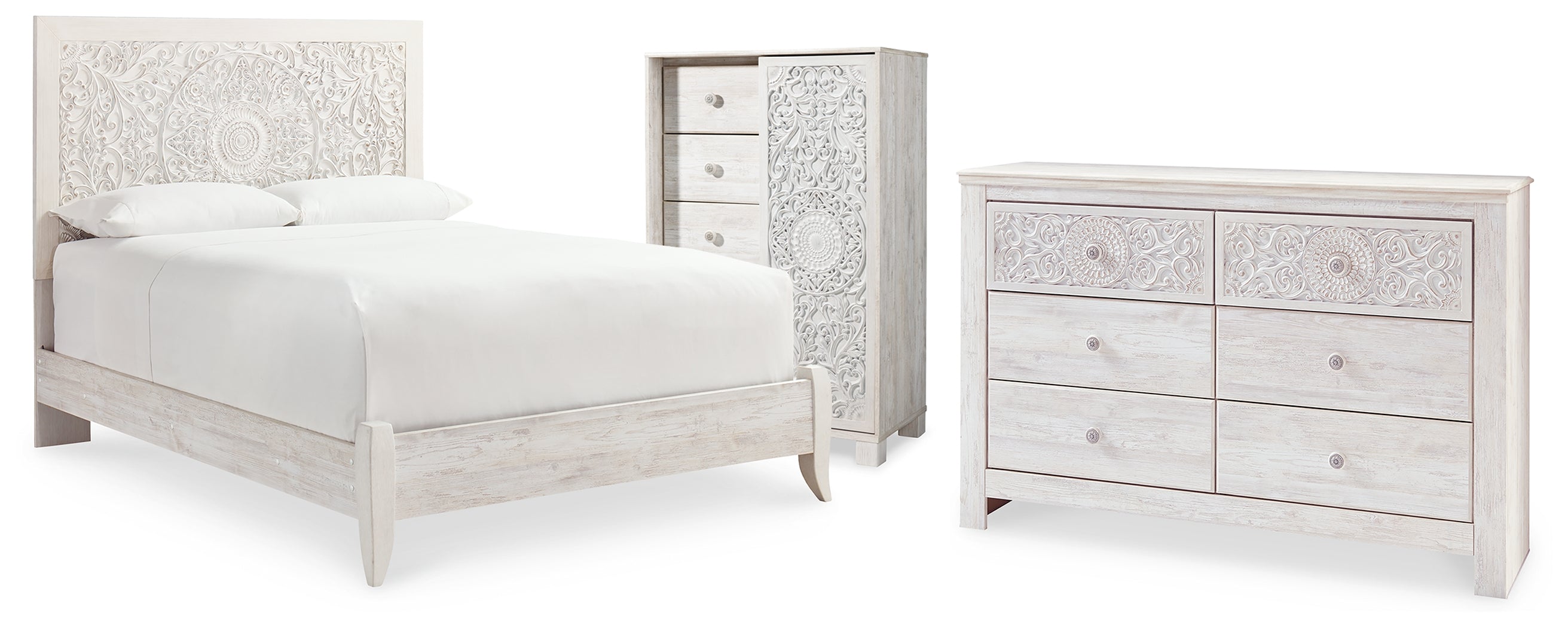 Paxberry Queen Panel Bed, Dresser and Chest - B181B34