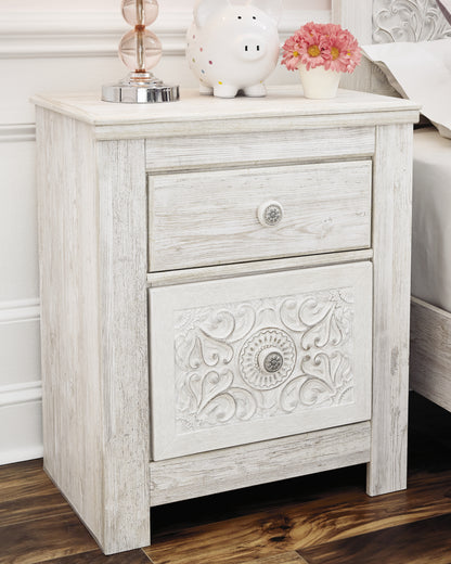 Paxberry Whitewash Full Panel Bed, Dresser and Nightstand - B181B23