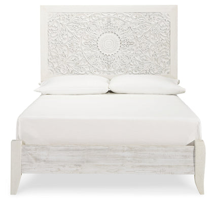 Paxberry Whitewash Full Panel Bed, Dresser and Nightstand - B181B23