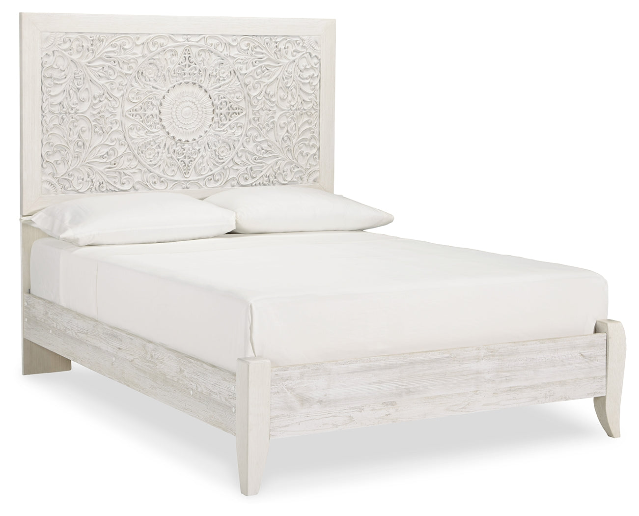 Paxberry Whitewash Full Panel Bed, Dresser and Nightstand - B181B23