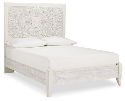 Paxberry Whitewash Full Panel Bed, Dresser and Nightstand - B181B23
