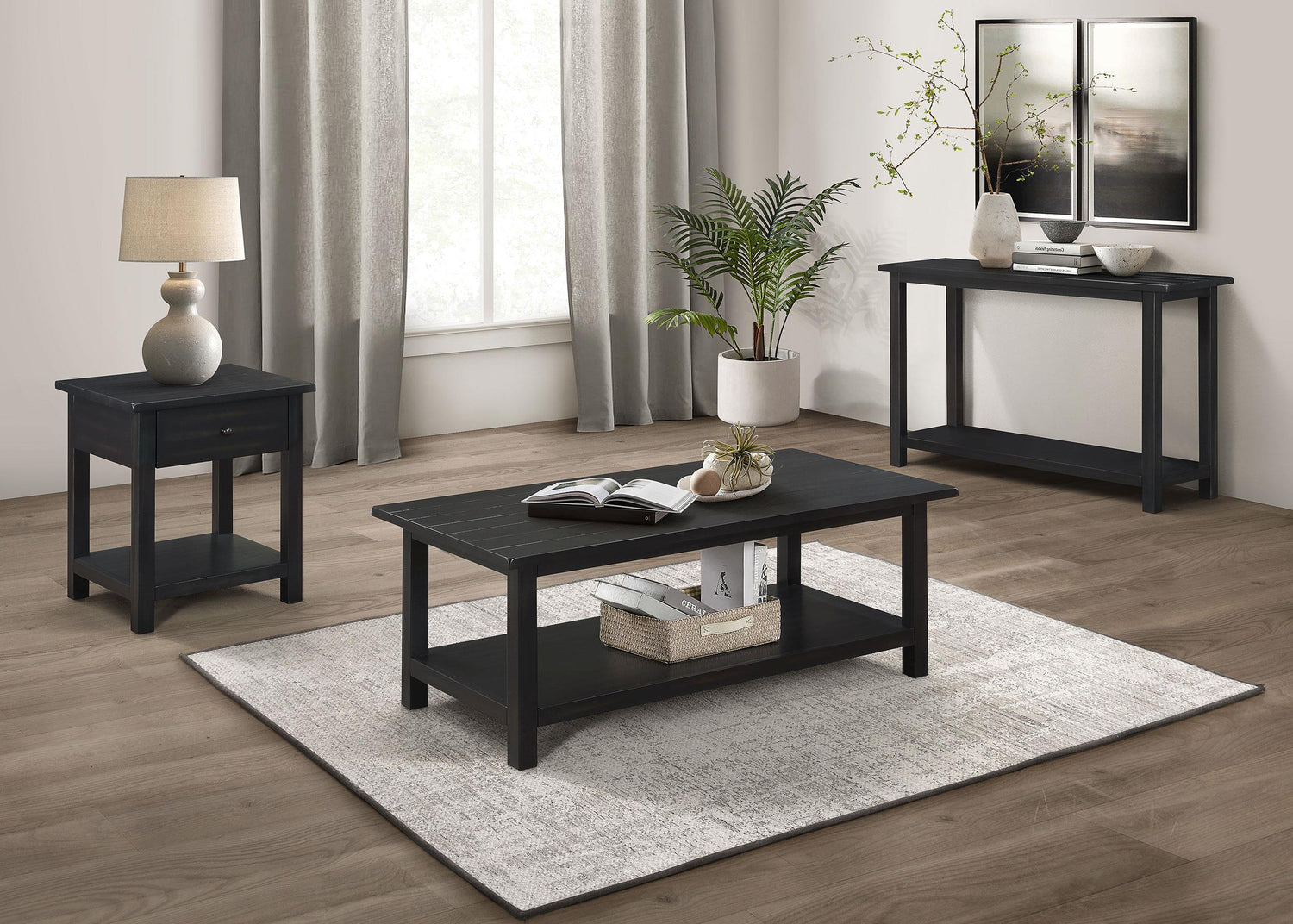  Payne 1-drawer Wood End Table with Shelf Java - 710567