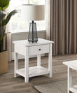  Payne 1-drawer Wood End Table with Shelf White - 710557