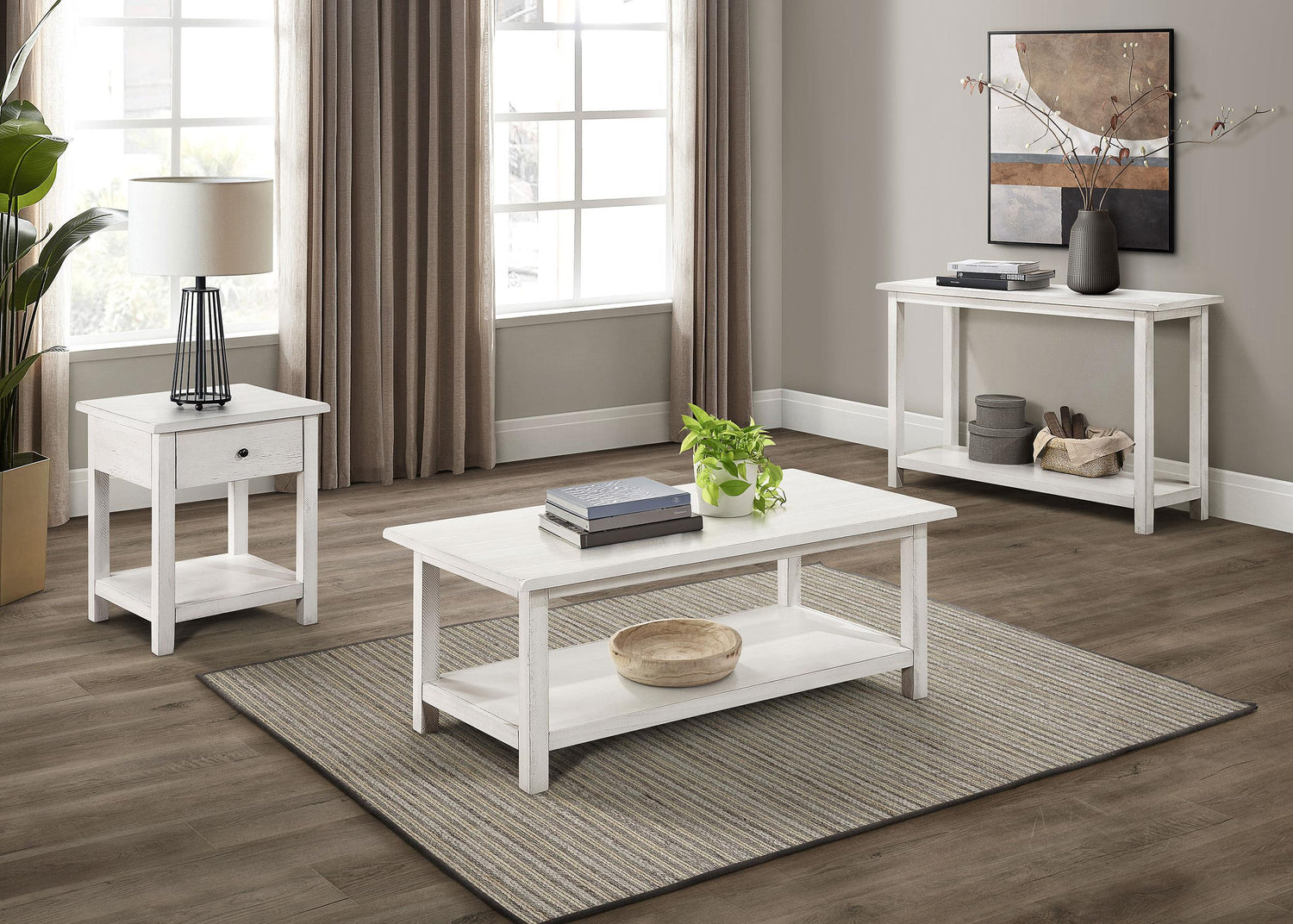  Payne 1-drawer Wood End Table with Shelf White - 710557