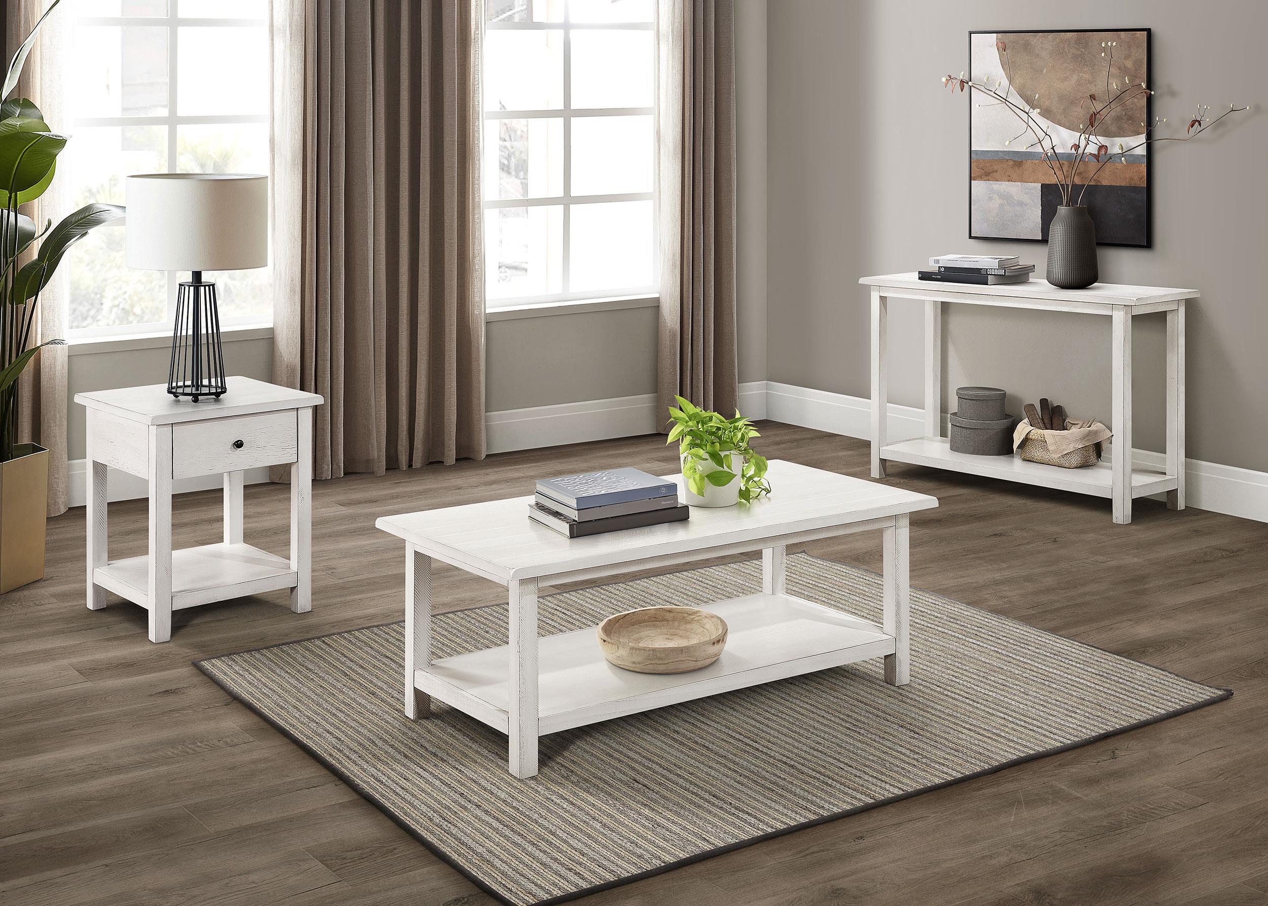  Payne 1-drawer Wood End Table with Shelf White - 710557
