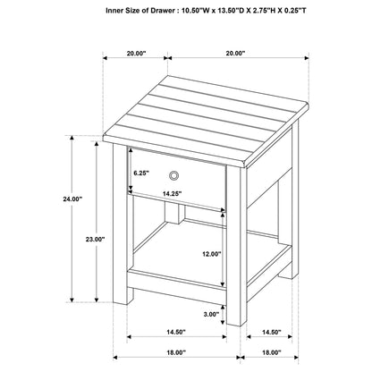 Payne 2-piece Coffee and 1-drawer End Table Set Java - 710568-S2