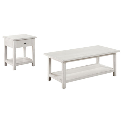 Payne 2-piece Coffee and 1-drawer End Table Set White - 710558-S2