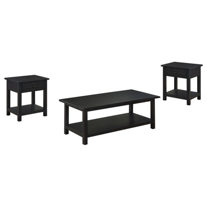 Payne 3-piece Coffee and 1-drawer End Table Set Java - 710568-S3