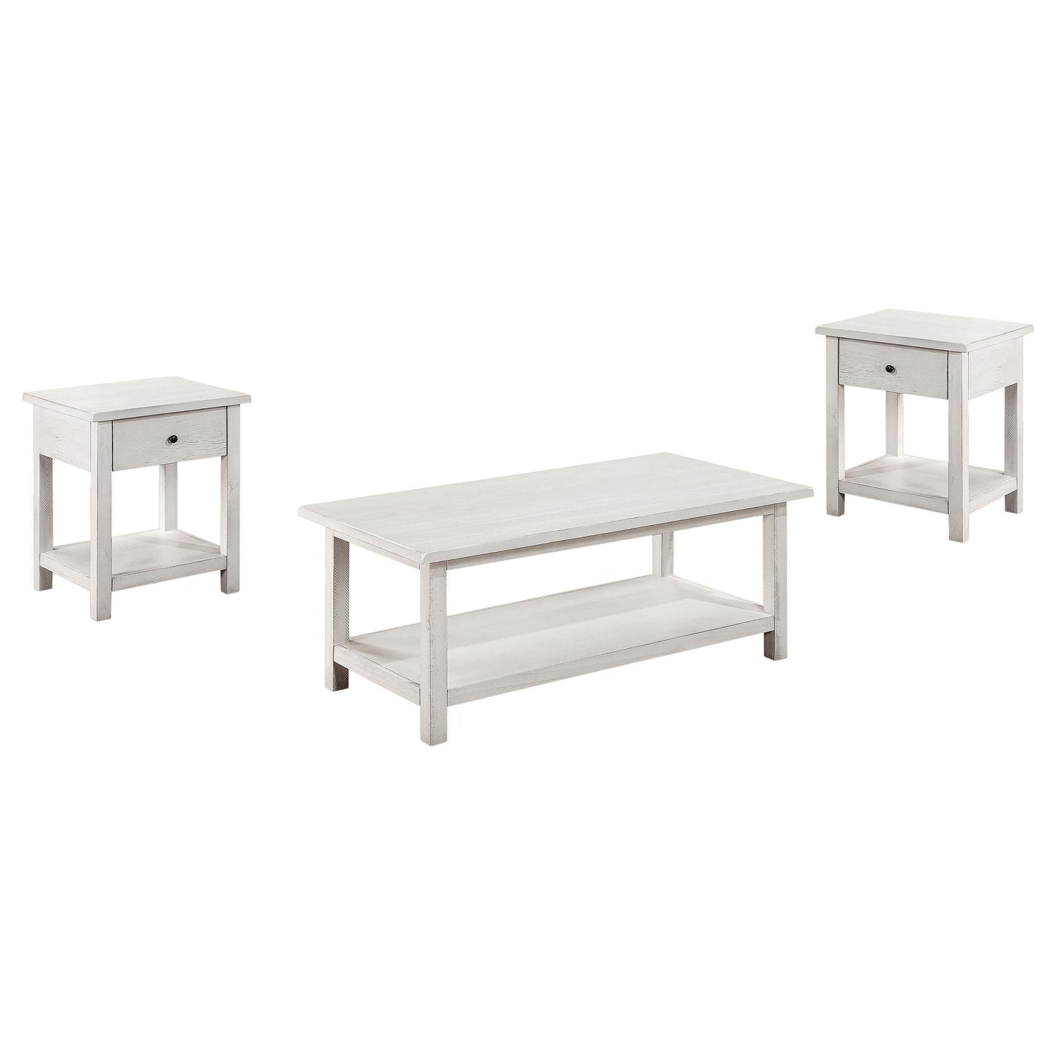 Payne 3-piece Coffee and 1-drawer End Table Set White - 710558-S3