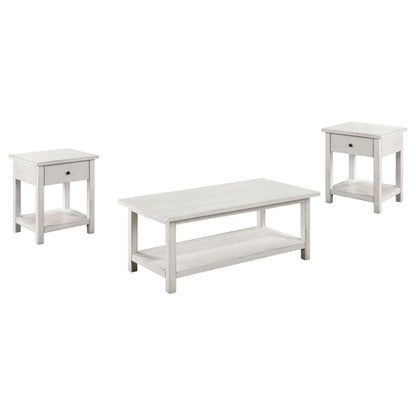 Payne 3-piece Coffee and 1-drawer End Table Set White - 710558-S3