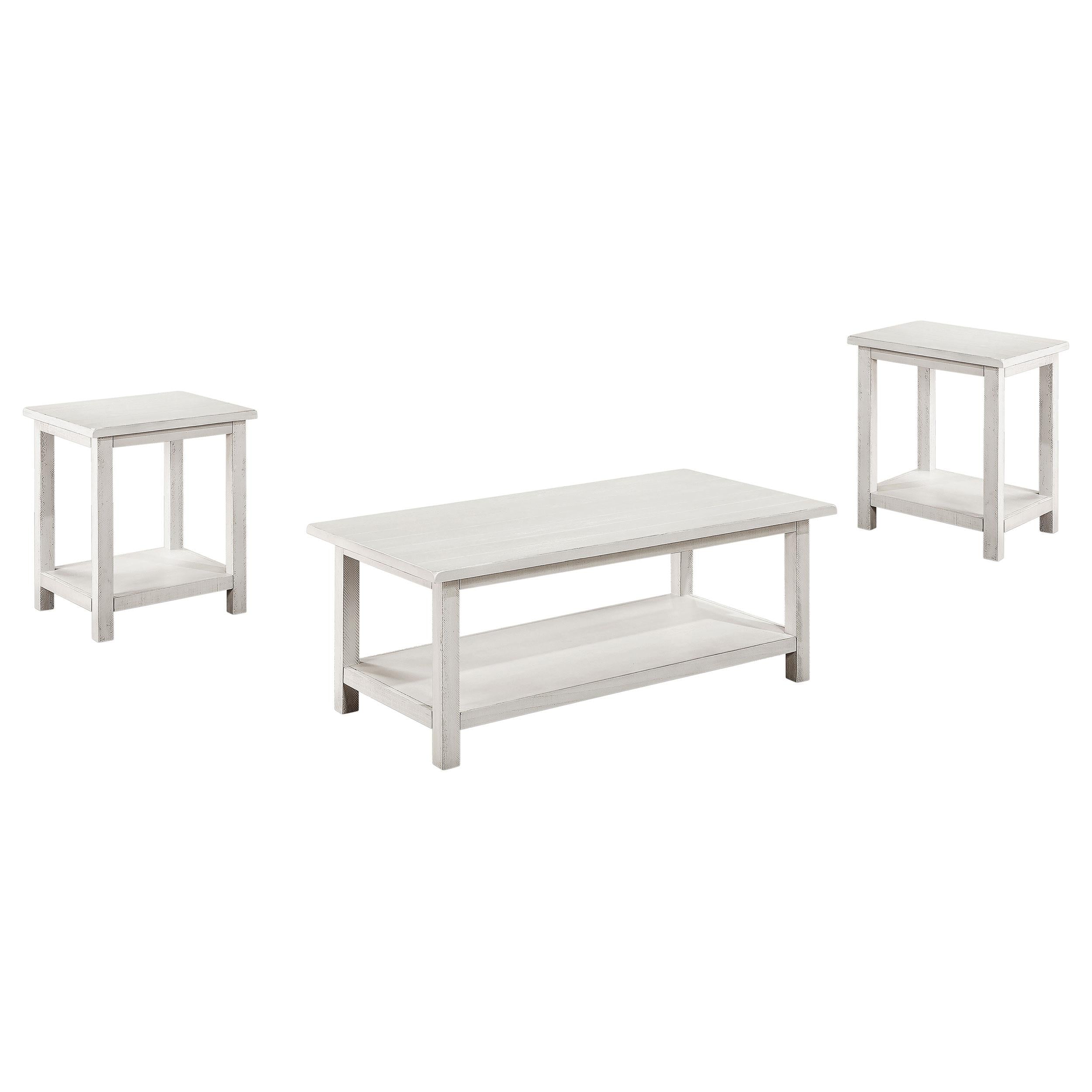 Payne 3-piece Coffee and End Table Set Distressed White - 710558-S3A