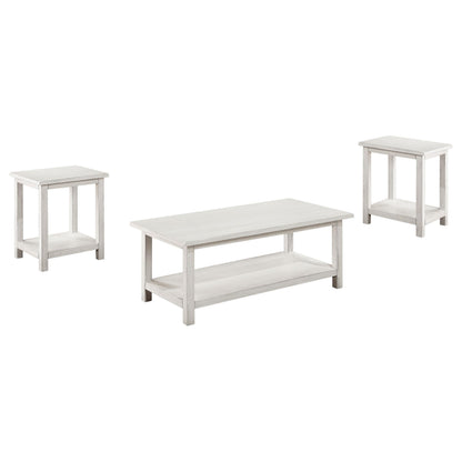Payne 3-piece Coffee and End Table Set Distressed White - 710558-S3A