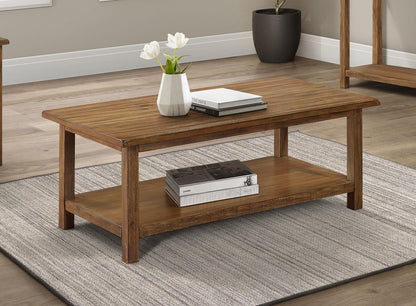  Payne Wood Coffee Table with Shelf Distressed Brown - 710548