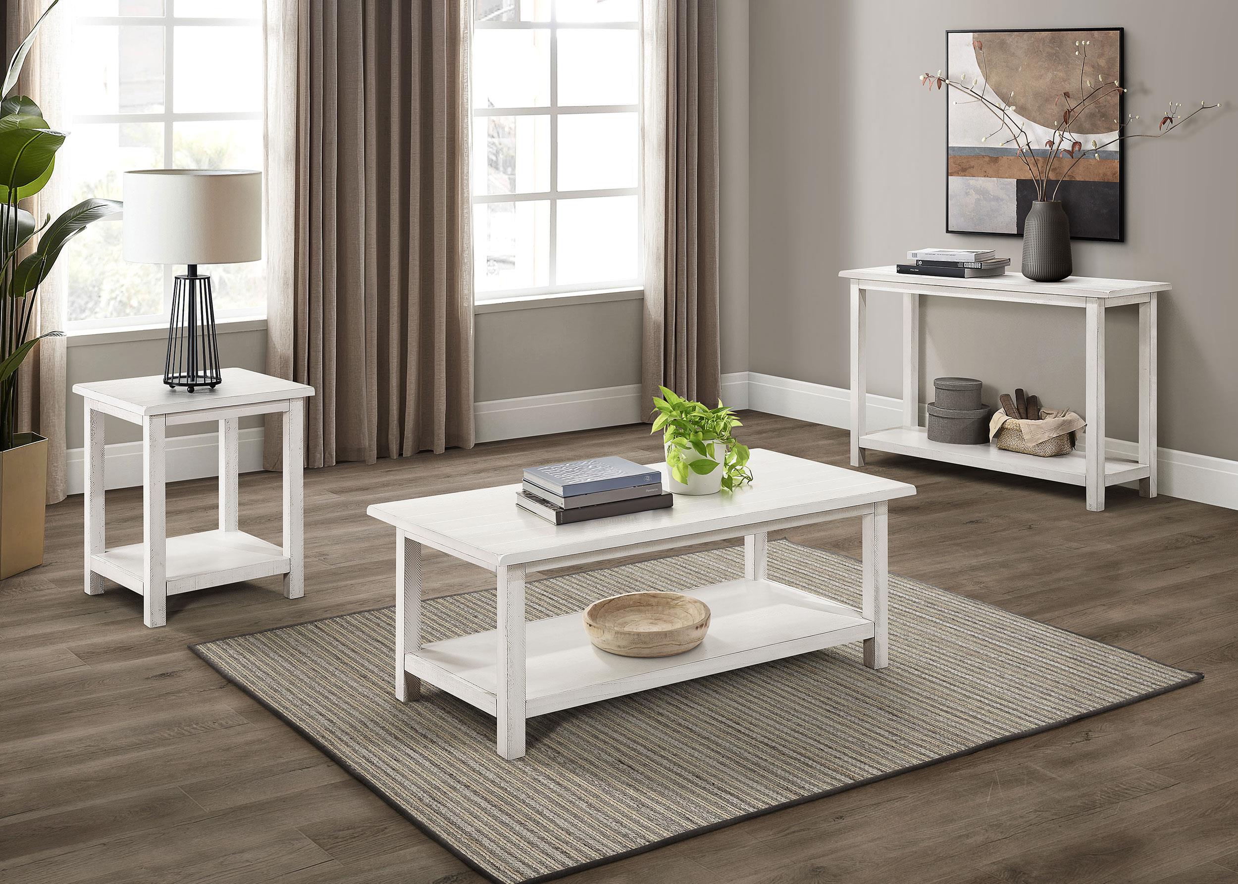  Payne Wood End Table with Shelf White - 710556