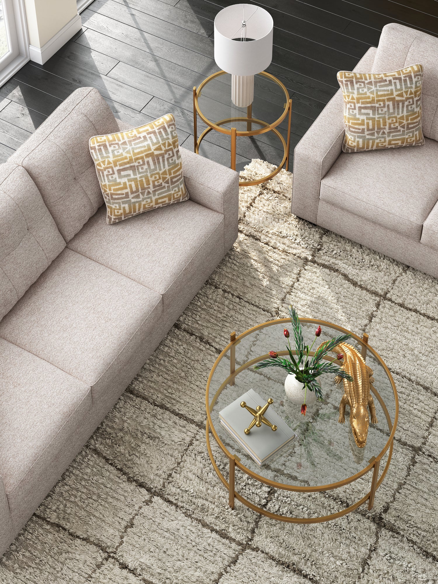 Pearlox Gold Table (Set of 3) - T173-13