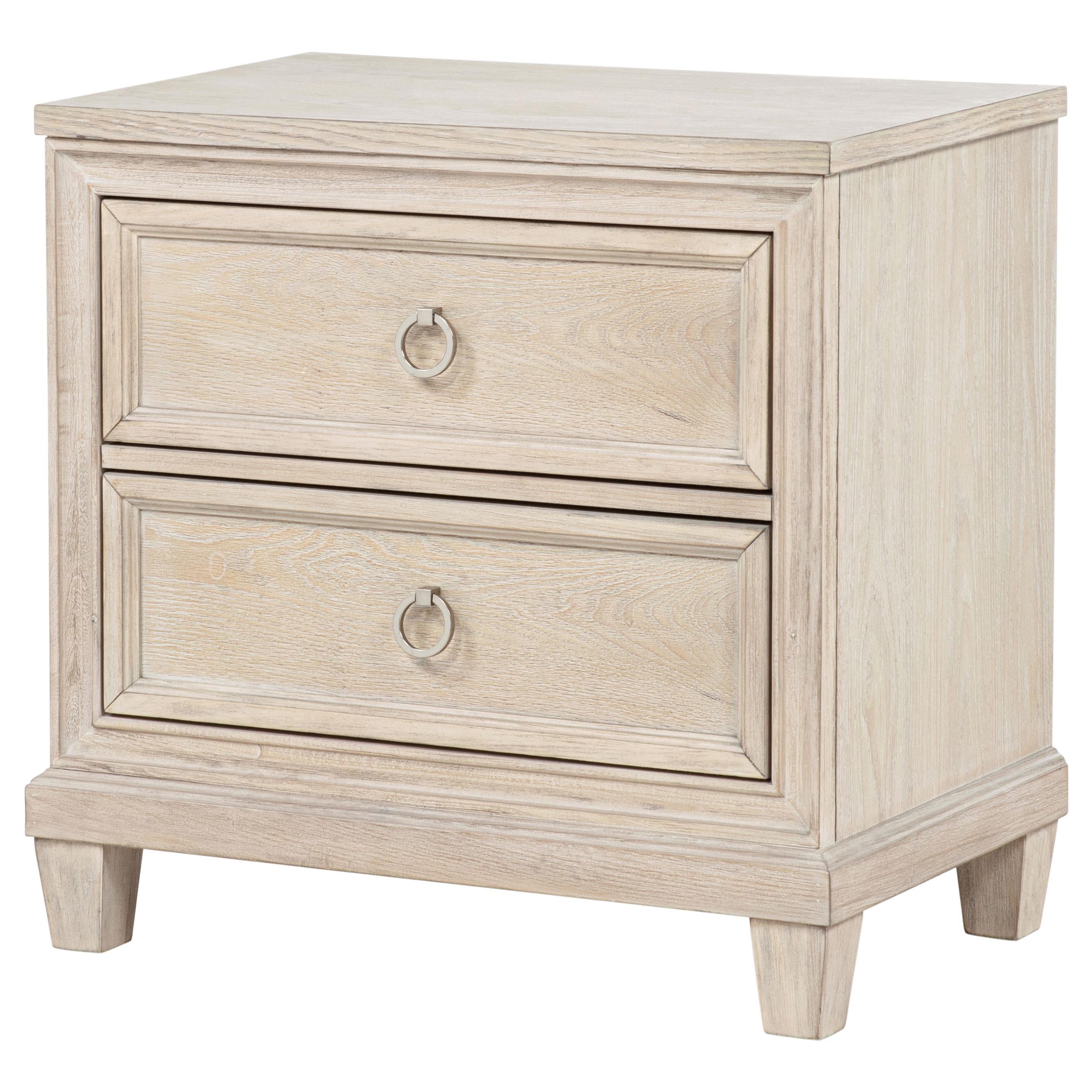 Pembroke 2-drawer Nightstand Bedside Table Washed Oak - 215922