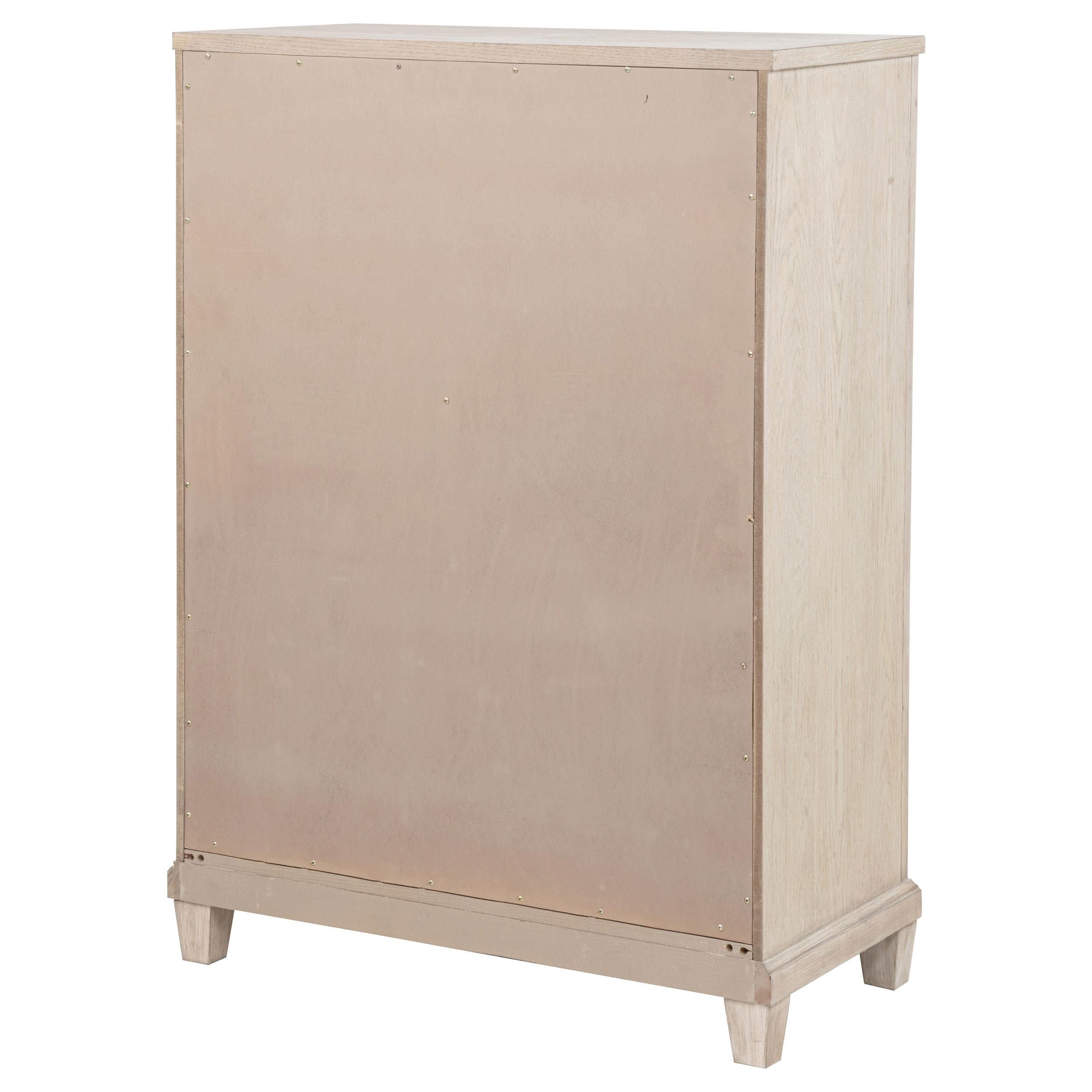 Pembroke 5-drawer Chest of Drawers Washed Oak - 215925