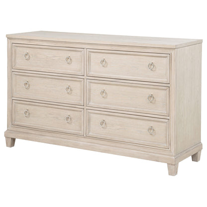 Pembroke 6-drawer Bedroom Dresser Cabinet Washed Oak - 215923