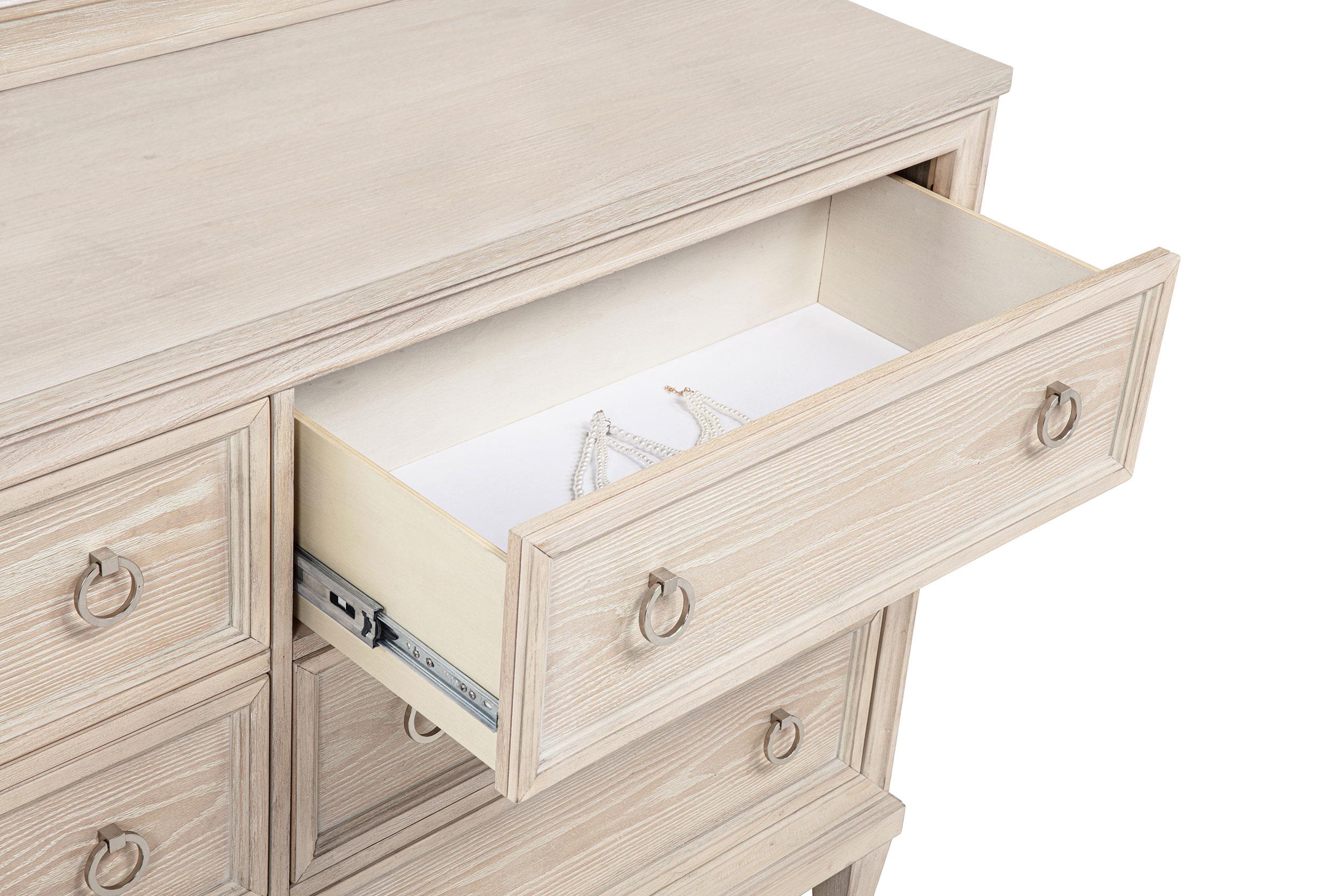 Pembroke 6-drawer Bedroom Dresser with Mirror Washed Oak - 215923M