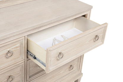 Pembroke 6-drawer Bedroom Dresser with Mirror Washed Oak - 215923M