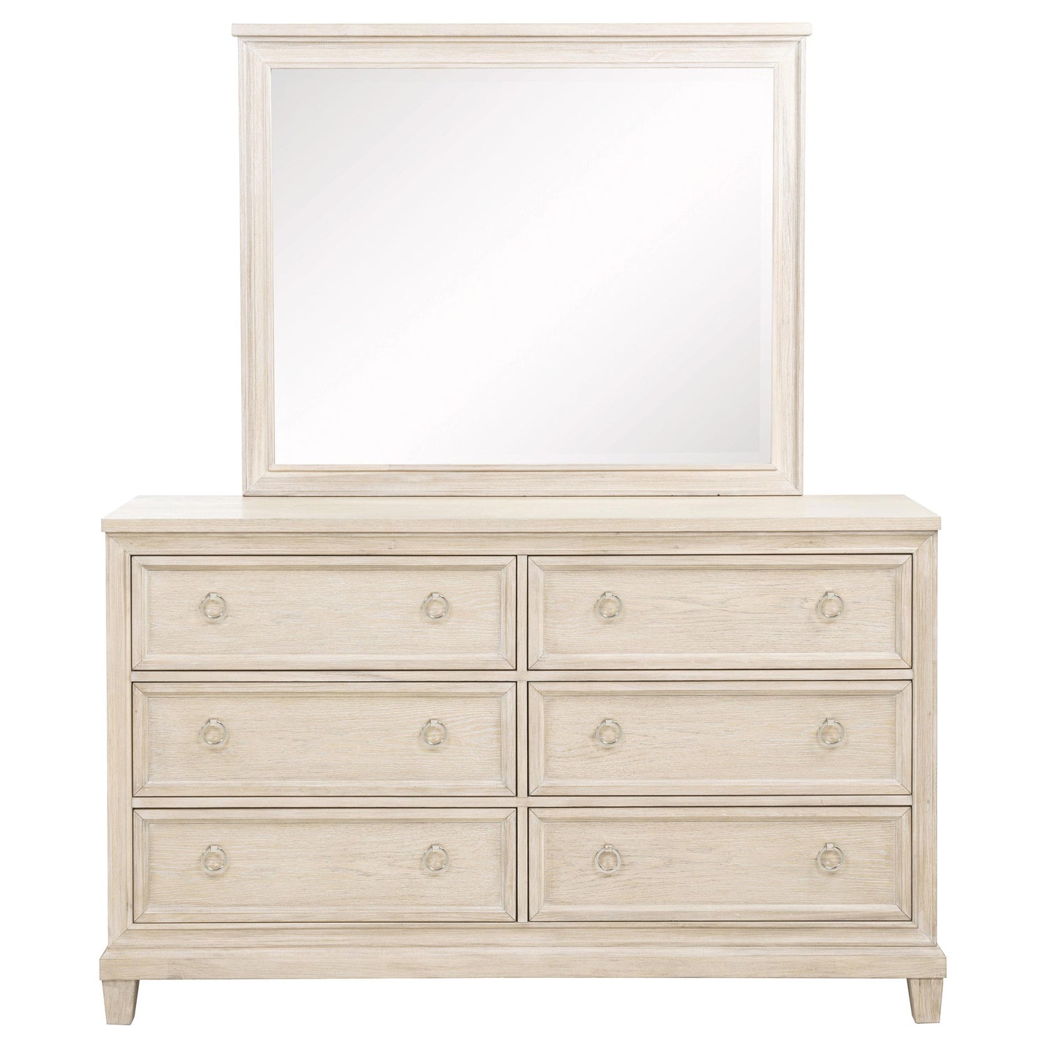 Pembroke 6-drawer Bedroom Dresser with Mirror Washed Oak - 215923M