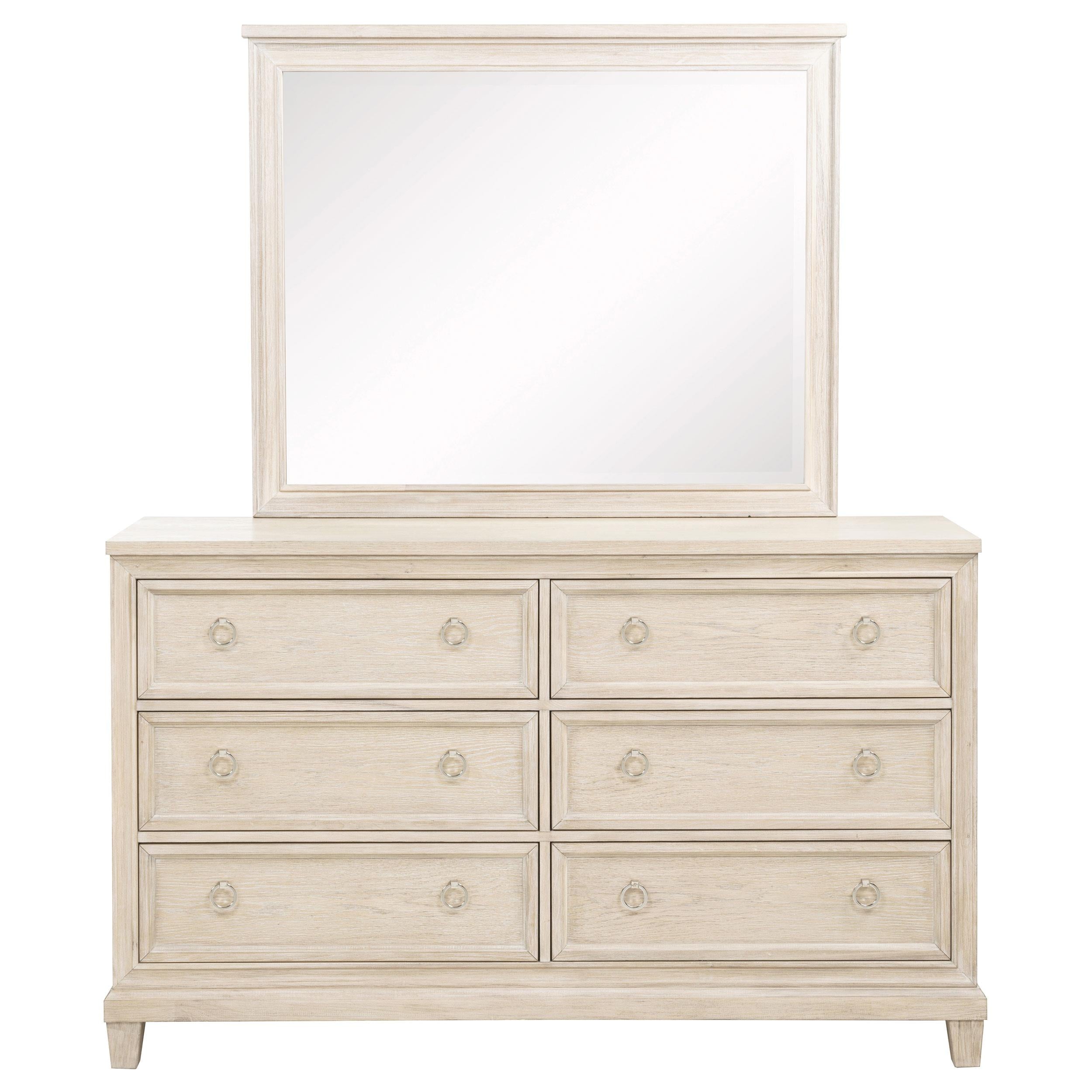 Pembroke 6-drawer Bedroom Dresser with Mirror Washed Oak - 215923M