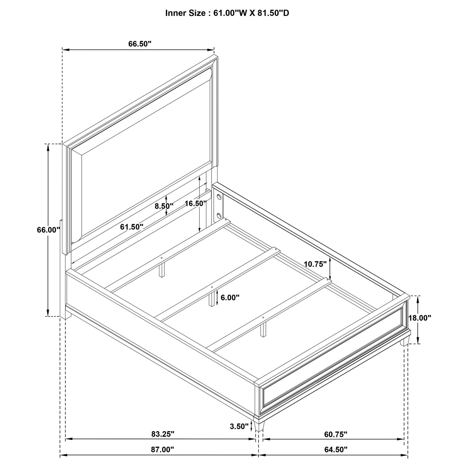 Pembroke 66-inch Queen Panel Bed Washed Oak - 215921Q