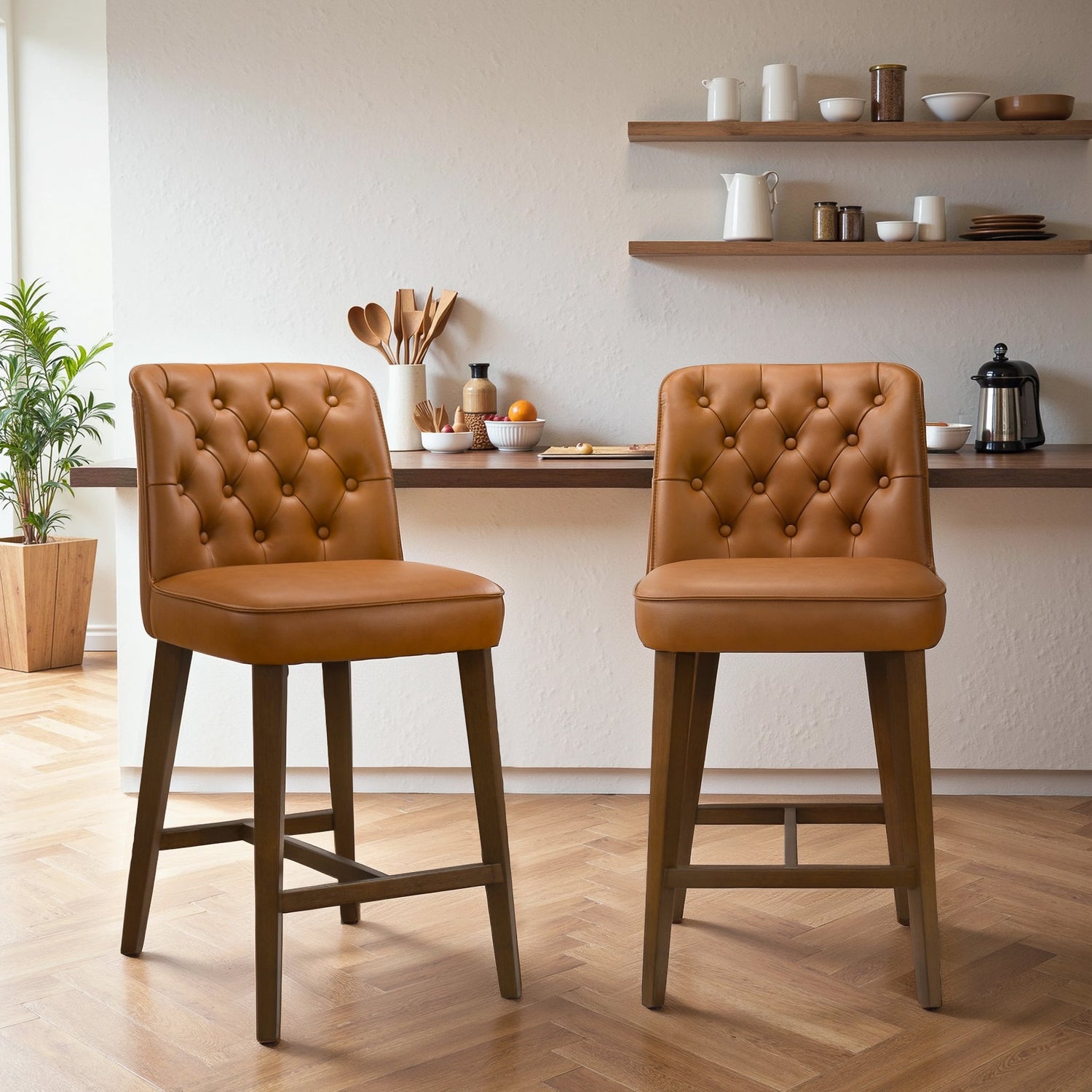 Peoria Elegant Mid-Century Modern Counter Stool for Kitchen Island - STL00401501