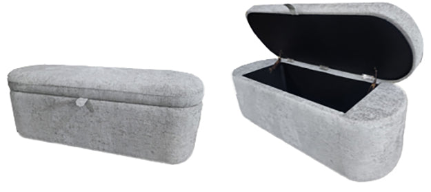 Philipa Storage Bench- L.Grey Tweed - 4924LG-BENCH