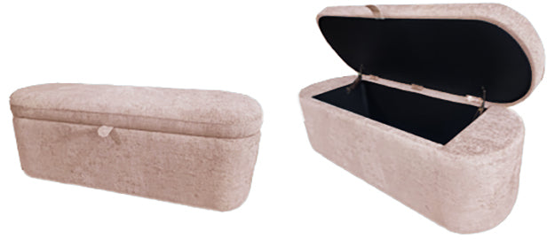 Philipa Storage Bench- Mauve Tweed - 4924MV-BENCH