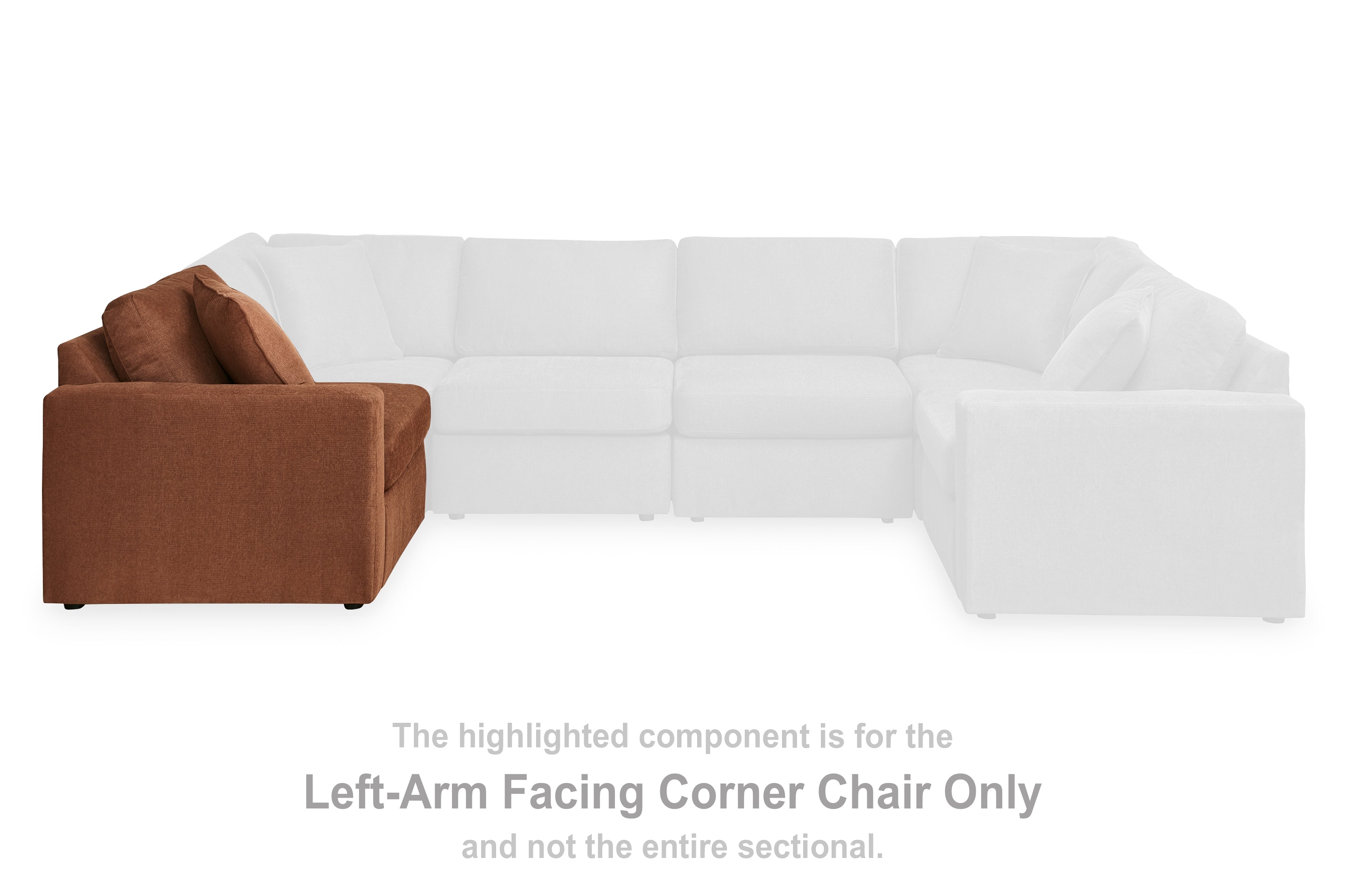 Pillar Peak Spice Left-Arm Facing Corner Chair - 9210264 - Bien Home Furniture &amp; Electronics