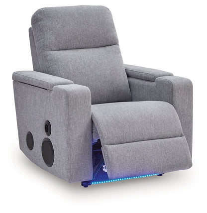 Pineland Pewter Power Glider Recliner with Audio System - PC9930642A