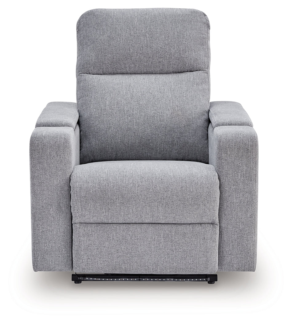 Pineland Pewter Power Glider Recliner with Audio System - PC9930642A