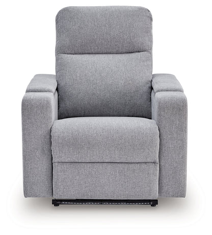 Pineland Pewter Power Glider Recliner with Audio System - PC9930642A