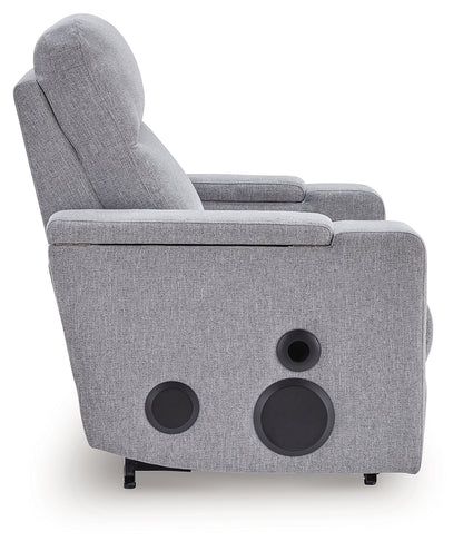 Pineland Pewter Power Glider Recliner with Audio System - PC9930642A