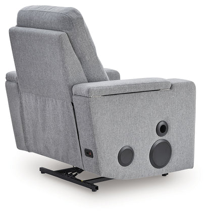Pineland Pewter Power Glider Recliner with Audio System - PC9930642A