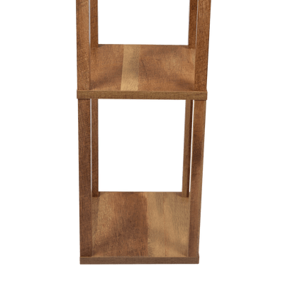 Pinnacle Shelf Floor Lamp For Bedroom/Living Room, Natural Wood with Long Shade - FLL03701301