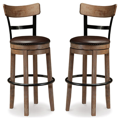 Pinnadel Grayish Brown Bar Height Bar Stool (Set of 2) - D542-130X2