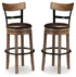 Pinnadel Grayish Brown Bar Height Bar Stool (Set of 2) - D542-130X2