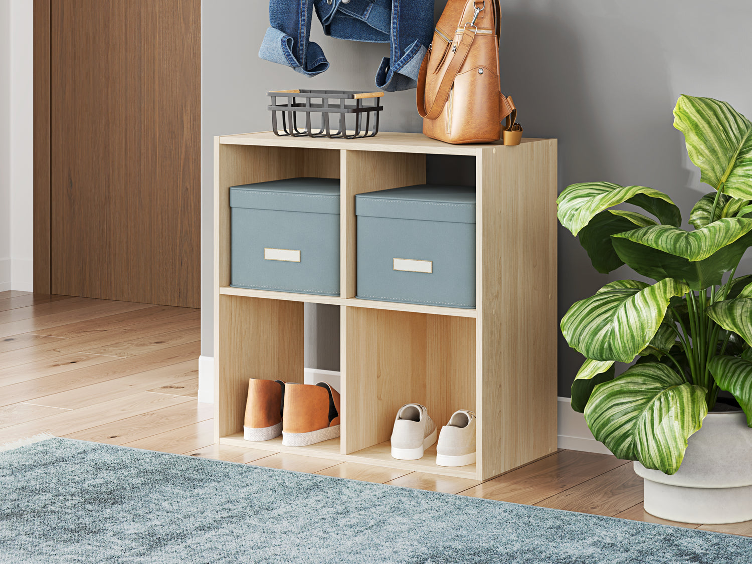 Piperton Tan Four Cube Organizer - EA2444-2X2