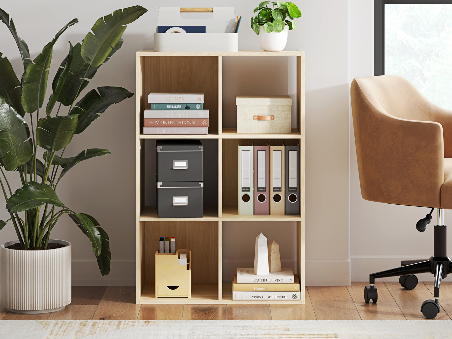 Piperton Tan Six Cube Organizer - EA2444-3X2