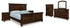 Porter California King Panel Bed with Mirrored Dresser, Chest and 2 Nightstands in Rustic Brown from Ashley - Luna Furniture