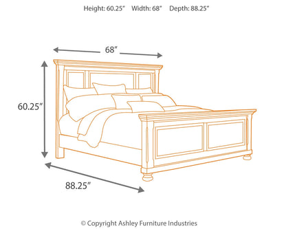 Porter Queen Panel Bed with Mirrored Dresser and Chest in Rustic Brown - PKG006288