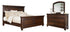Porter Queen Panel Bed with Mirrored Dresser in Rustic Brown - PKG000520